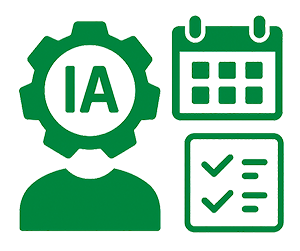 icono de inteligencia artificial para reuniones de equipo